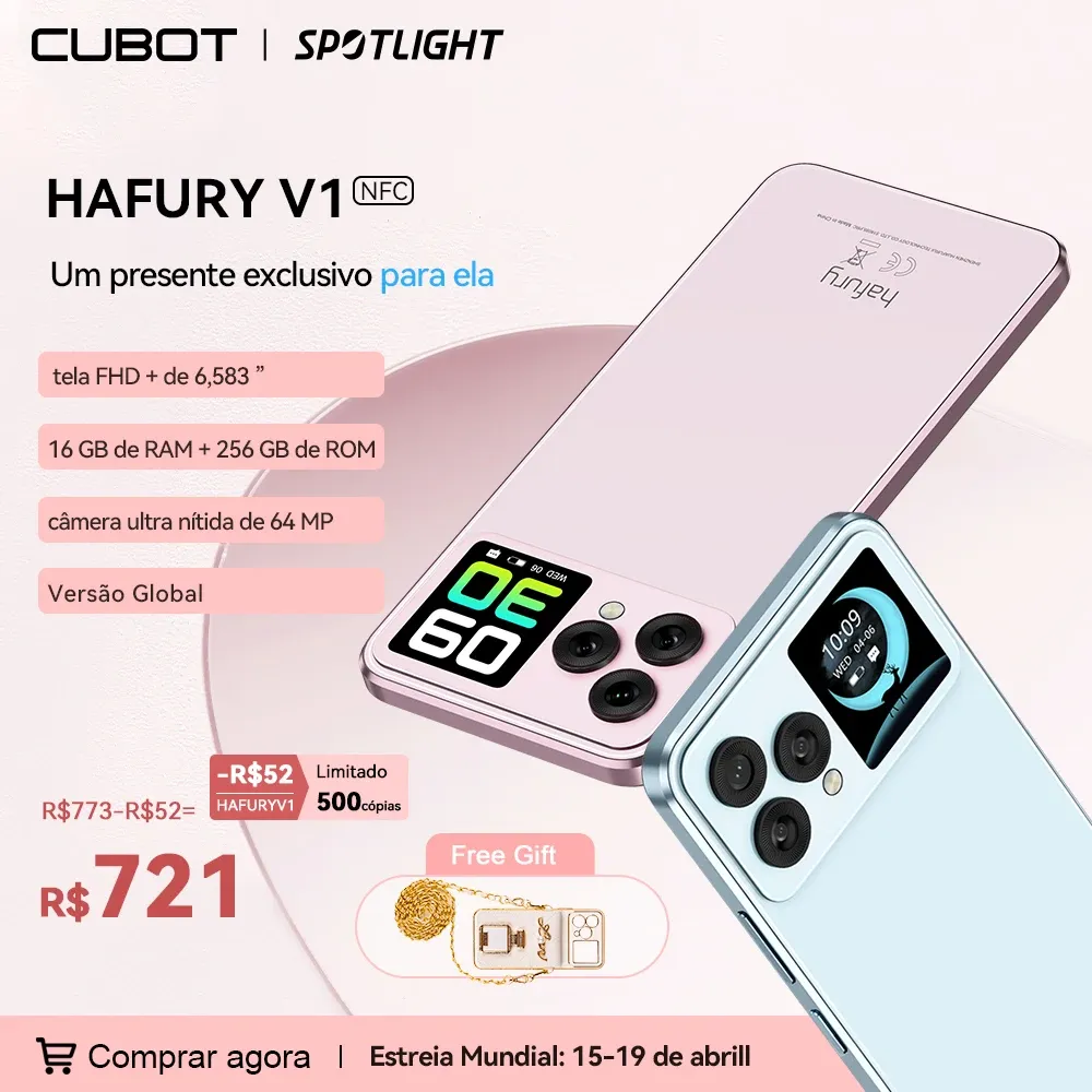 Smartphone Cubot Hafury V1 - 16 Gb De Ram (8 Gb + 8 Gb Estendidos), 256 Gb De Rom | Verso Global